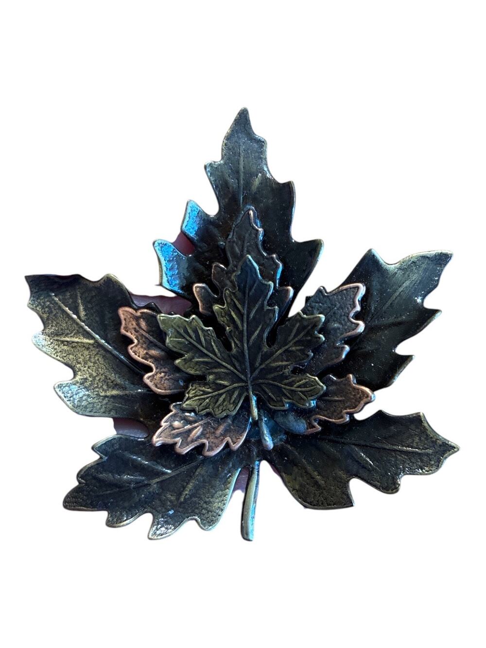 Brown Fall Leaf Brooch